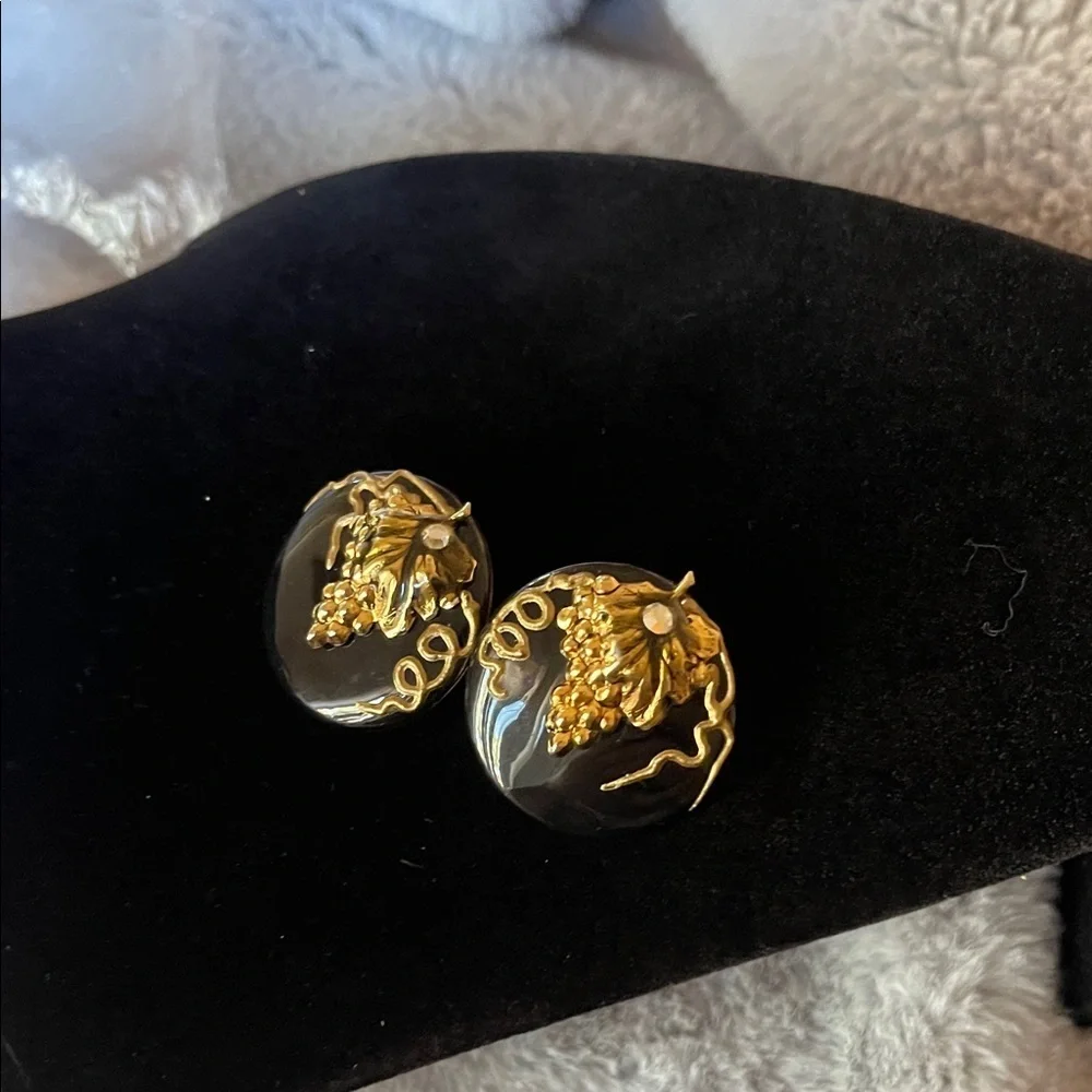 Elegant Black and Gold Earrings